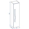Krofam e-Vog Szafka wysoka 33 cm biały połysk / uchwyt złoty (159-0007)