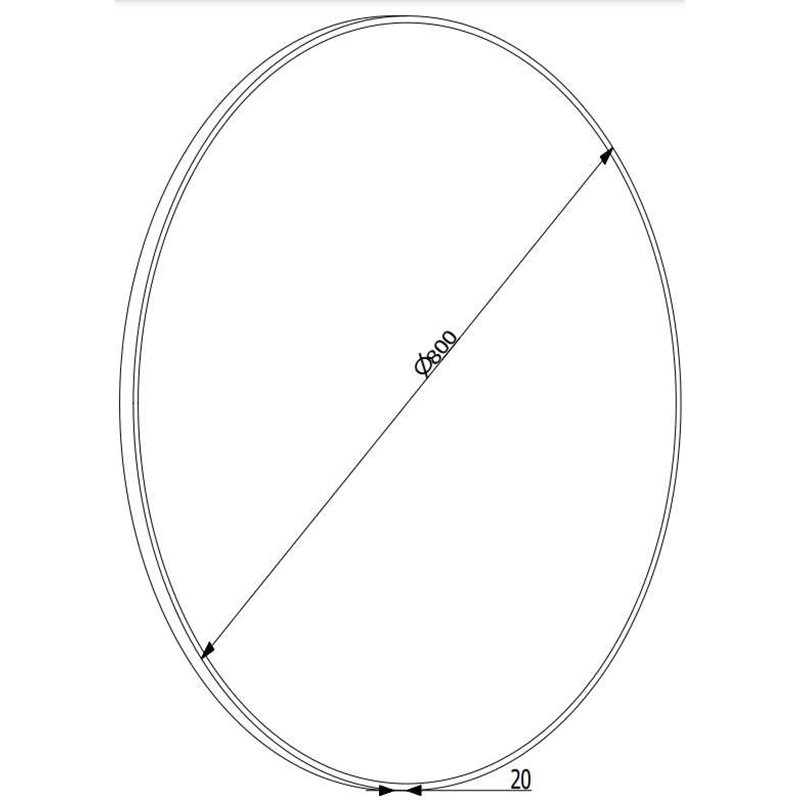 Krofam e-Vog Lustro okrągłe w aluminiowej anodowanej ramie złotej 80 cm (149-0310)