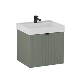 Krofam e-Harmo Szafka podumywalkowa 50 cm szaro-zielony półmat z umywalką (158-0001+158-0500)