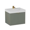 Krofam e-Harmo Szafka podumywalkowa 60 cm szaro-zielony półmat z umywalką (158-0002+158-0501)