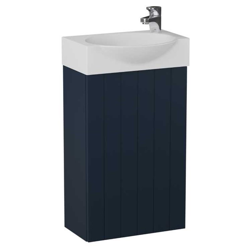 Krofam e-Dia Szafka podumywalkowa 40 cm granat półmat w zestawie z umywalką z marmuru (142-0104)