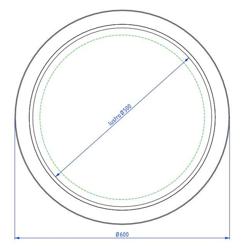 Krofam e-Dia Lustro okrągłe z podświetleniem LED 60 cm (142-0300)