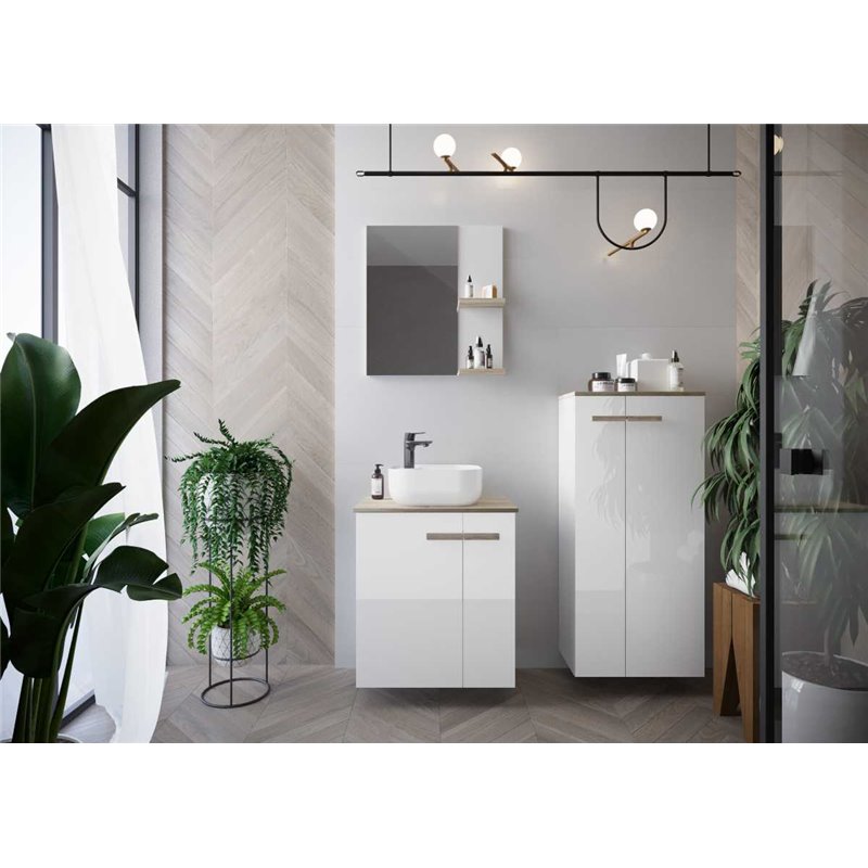 Krofam e-L_Wood Lustro 79 cm biały połysk (139-0010)