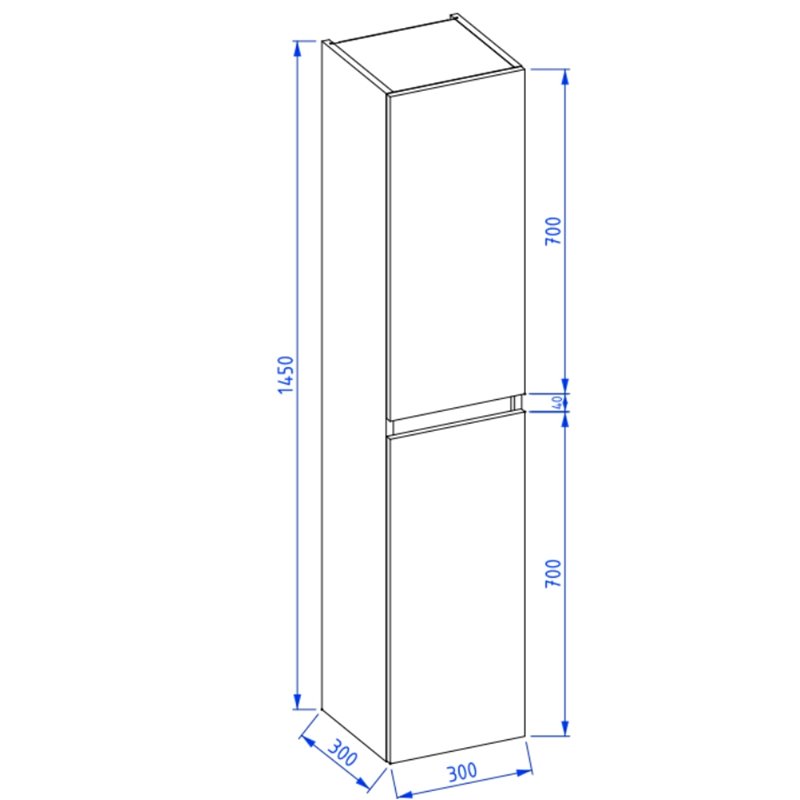 Krofam e-Arco Szafka wysoka 30 cm biały połysk (149-0010)