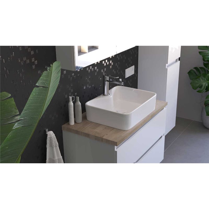 Krofam e-Arco Szafka lustrzana 80 cm biały połysk (149-0017)