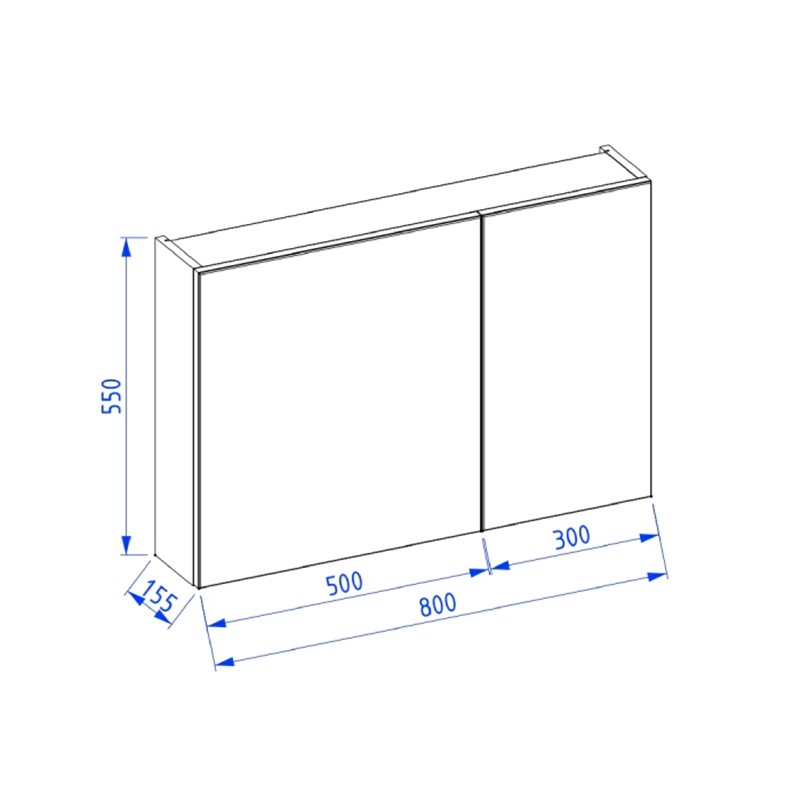 Krofam e-Arco Szafka lustrzana 80 cm biały połysk (149-0017)