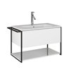 Krofam e-Lov Szafka podumywalkowa 80 cm biały połysk z umywalką ceramiczną (137-0003+137-0556)