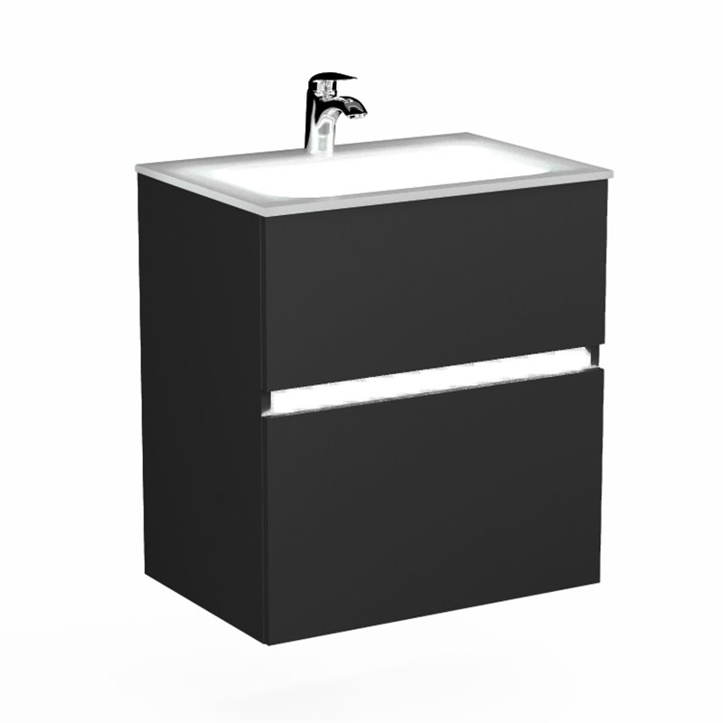 Krofam Neo Szafka podumywalkowa 60 cm LED czarny mat (160-0101)