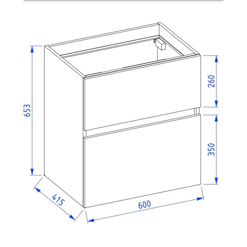 Krofam Neo Szafka podumywalkowa 60 cm LED czarny mat (160-0101)