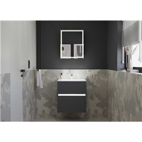 Krofam Neo Szafka lustrzana LED czarny mat (160-0102)