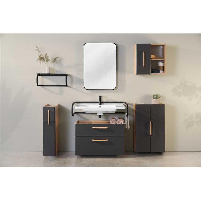 Krofam Comfy Podchwyt / półka stelażowa 50 cm antracyt połysk/ czarno szary mat (147-0116)