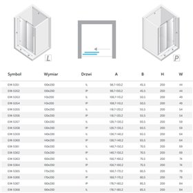 New Trendy Softi Drzwi wnękowe 1D Lewa 110x200 cm szkło czyste 8mm Active Shield 2.0 (EXK-5353)
