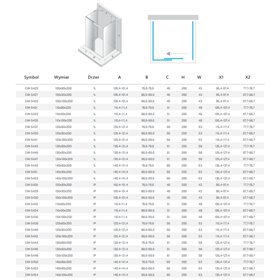 New Trendy Softi Kabina prysznicowa 1D prostokątna przyścienna Lewa 130x90x200 8mm Active Shield 2.0 (EXK-5445)