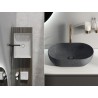 Rak Ceramics SKIN Umywalka slim nablatowa okrągła 42 cm Grey Concrete - Efekt kamienia (SKICT4200628A)