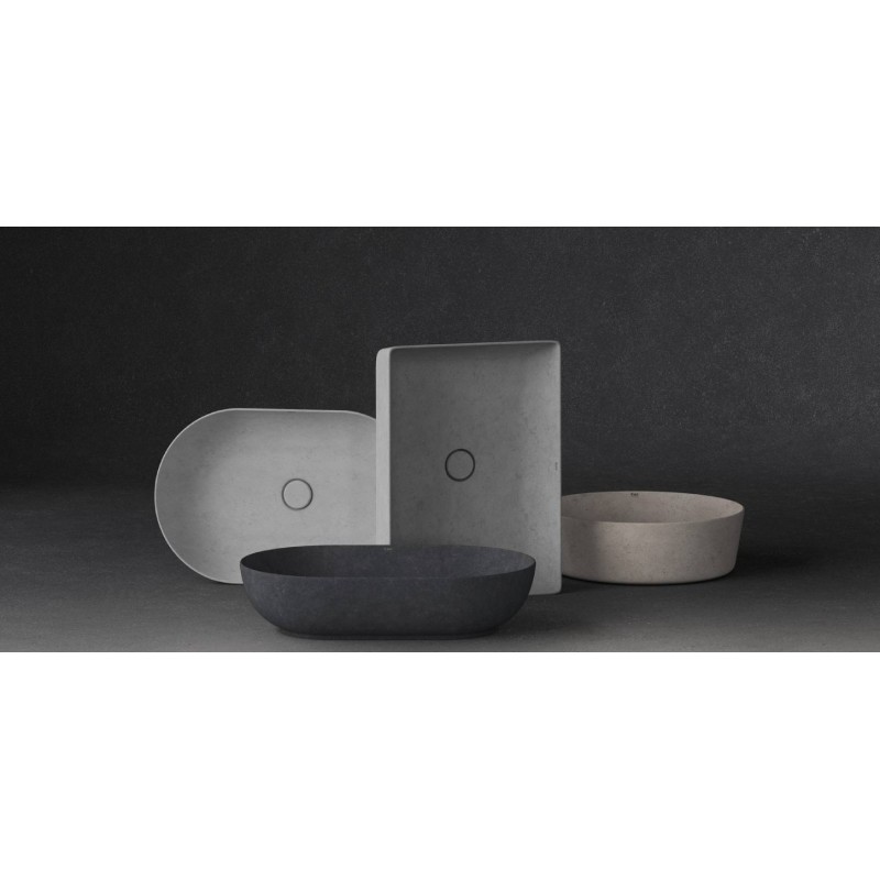 Rak Ceramics SKIN Umywalka slim nablatowa owalna 55x35 cm Blush Concrete - Efekt kamienia (SKICT5500630A)