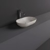 Rak Ceramics SKIN Umywalka slim nablatowa owalna 55x35 cm Blush Concrete - Efekt kamienia (SKICT5500630A)