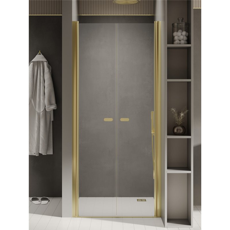 New Trendy New Soleo Light Gold Drzwi wnękowe 2D 110x195 cm 6mm Active Shield 2.0 - wahadłowe (D-0458A)