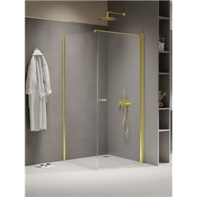 New Trendy New Soleo Light Gold Kabina prysznicowa 1D prostokątna U 100x80x195 cm Active Shield 2.0 (K-1846-WP)