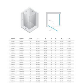 New Trendy New Soleo Light Gold Kabina prysznicowa 1D prostokątna U 100x80x195 cm Active Shield 2.0 (K-1846-WP)