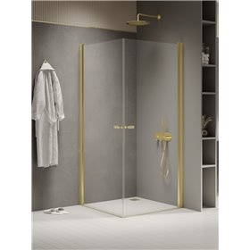 New Trendy New Soleo Light Gold Kabina prysznicowa 2D prostokątna U 80x90x195 cm Active Shield 2.0 (K-1880)