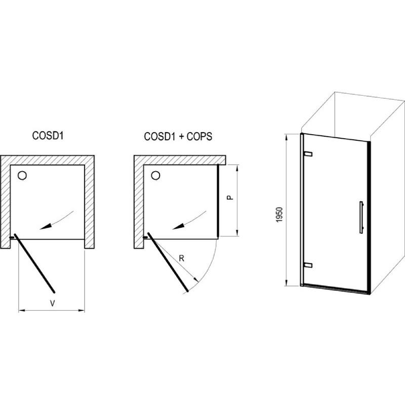 Ravak Cool Kabina prysznicowa prostokątna 80x100 cm profile chrom (X0VV40A00Z1+X9VVA0A00Z1)