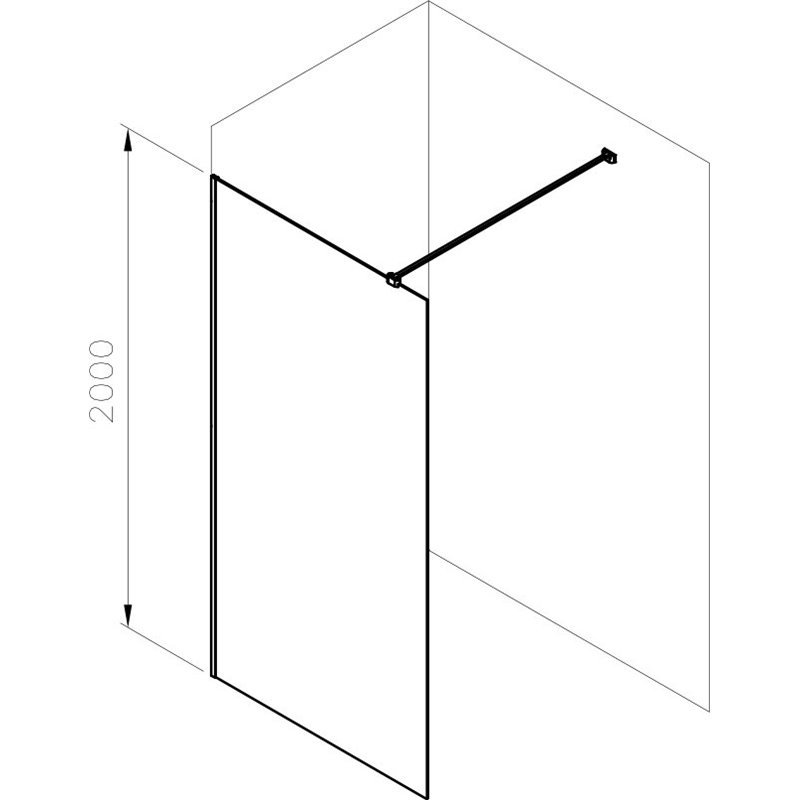 Ravak Air Wall Kabina Walk-in 120 cm czarna (GW9WG0300Z1C)