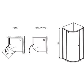 Ravak Pivot Kabina prysznicowa półokrągła trzyelementowa 90 cm połysk (37677C00Z1)