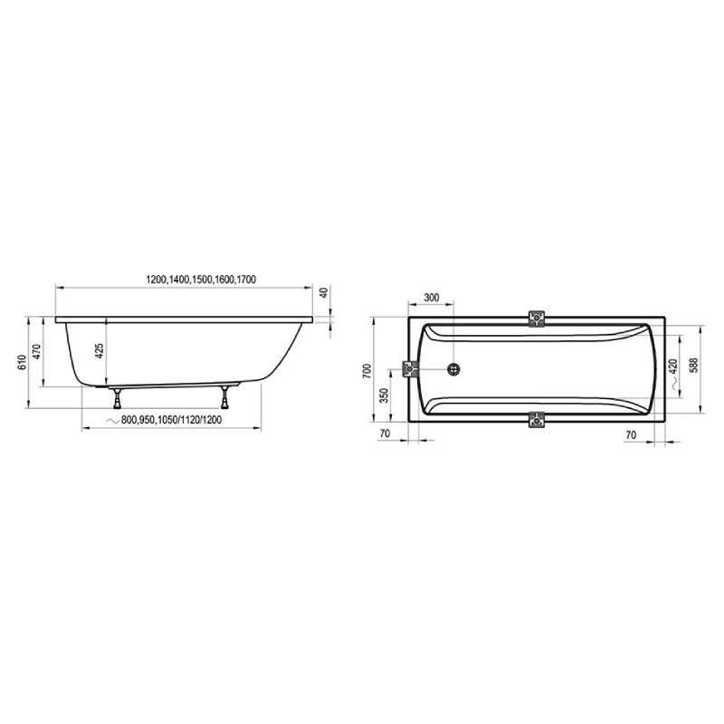 Ravak Classic Wanna prostokątna biała 150x70 cm (C521000000)