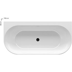 Ravak Freedom Wanna wolnostojąca 166x80 cm biało-czarna (XC00100027)