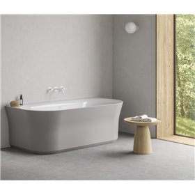 Ravak Ypsilon Wanna wolnostojąca 178x86 cm biała z czarnym odpływem i przelewem (XC00100035)