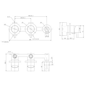 Kohlman Axel Gray Bateria wannowa podtynkowa (QW260AG)