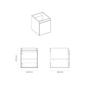Oltens Vernal szafka 40 cm podumywalkowa wisząca (drzwi) szary mat (60018700)