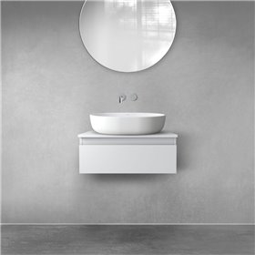 Oltens Vernal szafka 60 cm podumywalkowa wisząca z blatem szary mat (68100700)