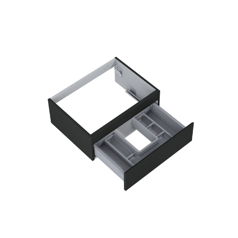 Oltens Vernal szafka 60 cm podumywalkowa wisząca z blatem czarny mat/dąb (68107300)