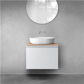 Oltens Vernal szafka 60 cm podumywalkowa wisząca z blatem szary mat/dąb (68111700)