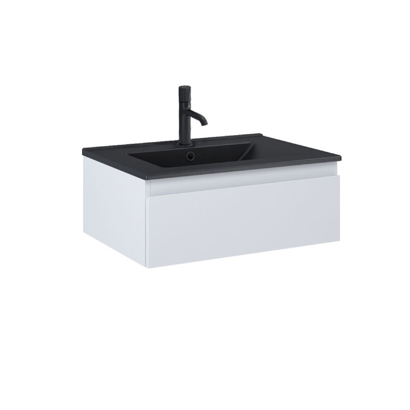 Oltens Jog szafka szary mat z umywalką czarną 60 cm (68005700)