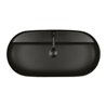 Oltens Hamnes Thin umywalka 80x40 cm nablatowa owalna z powłoką SmartClean czarny mat (41815300)