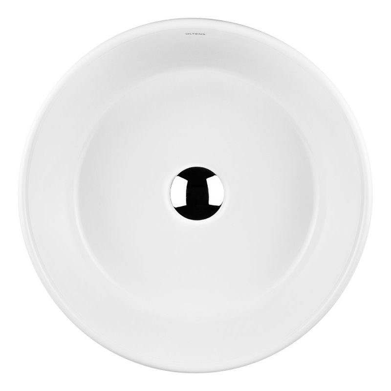 Oltens Jurong umywalka 40 cm nablatowa okrągła z powłoką SmartClean biała (40816000)