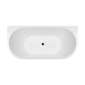 Oltens Delva wanna wolnostojąca przyścienna 170x80 cm akrylowa owalna biały połysk (12019000)