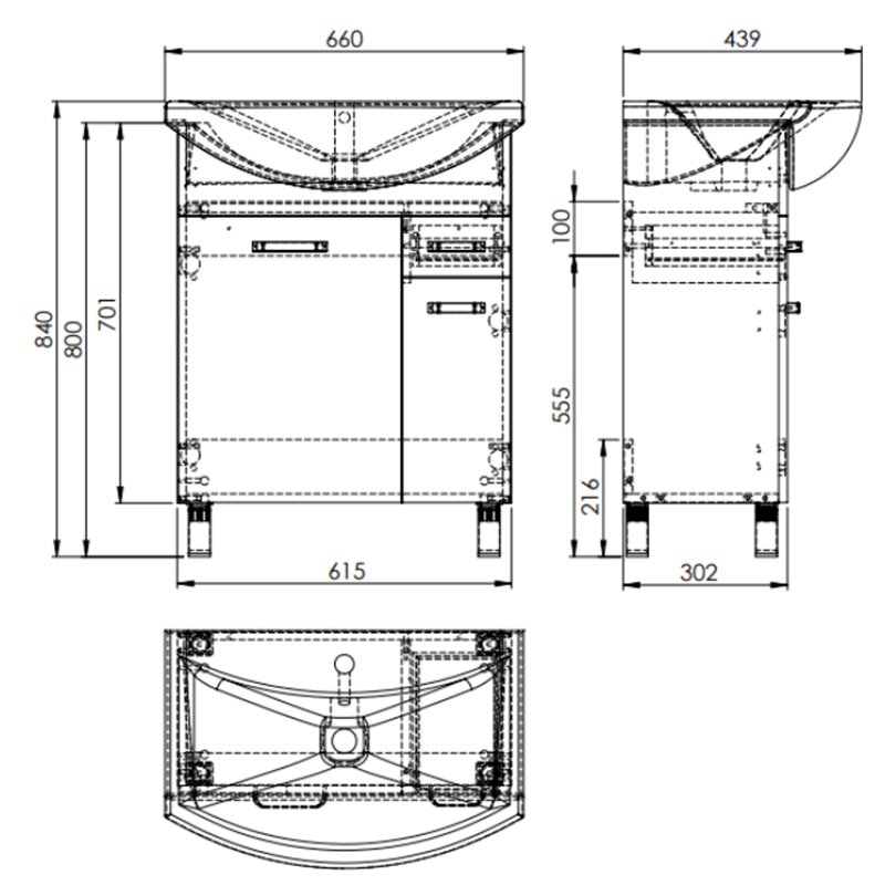 Elita Sunn Kyra Komplet szafka 3D z umywalką 80 cm biały połysk (RE169195008060)