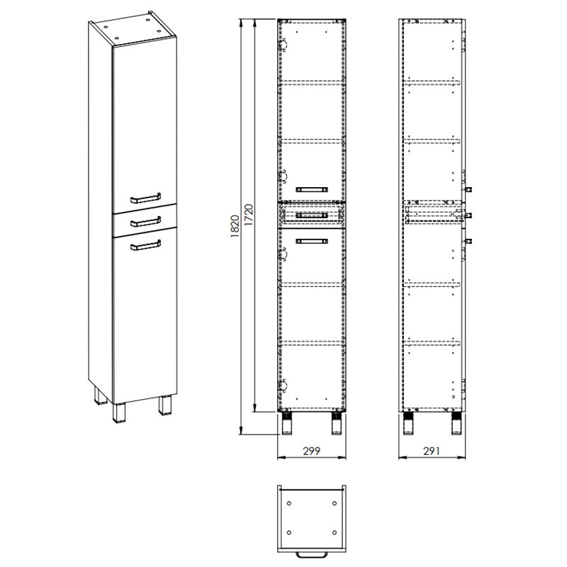 Elita Sunn Słupek 2D 1S 30 cm dąb canela (RE169214007050)
