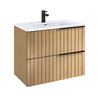 Elita Asami Szafka 2S z umywalką skappa czarna 60 cm dąb naturalny fornir (RE010800156690+RE040803068060)