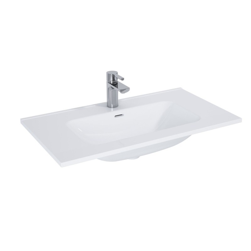 Elita Asami Szafka 2S z umywalką skappa czarna 60 cm dąb naturalny fornir (RE010800156690+RE040803068060)