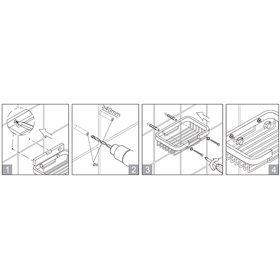 Stella koszyk narożny z wycieraczką 22x22x5,5 czarny mat 16.070-b