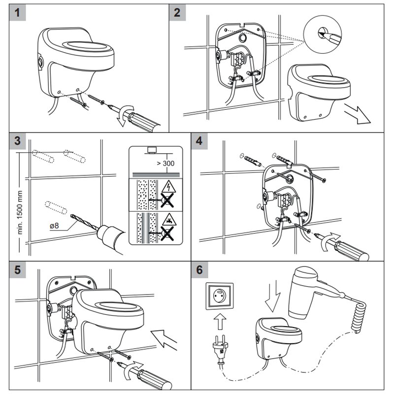 Stella suszarka do włosów hotelowa 1800W biała 24.001-w