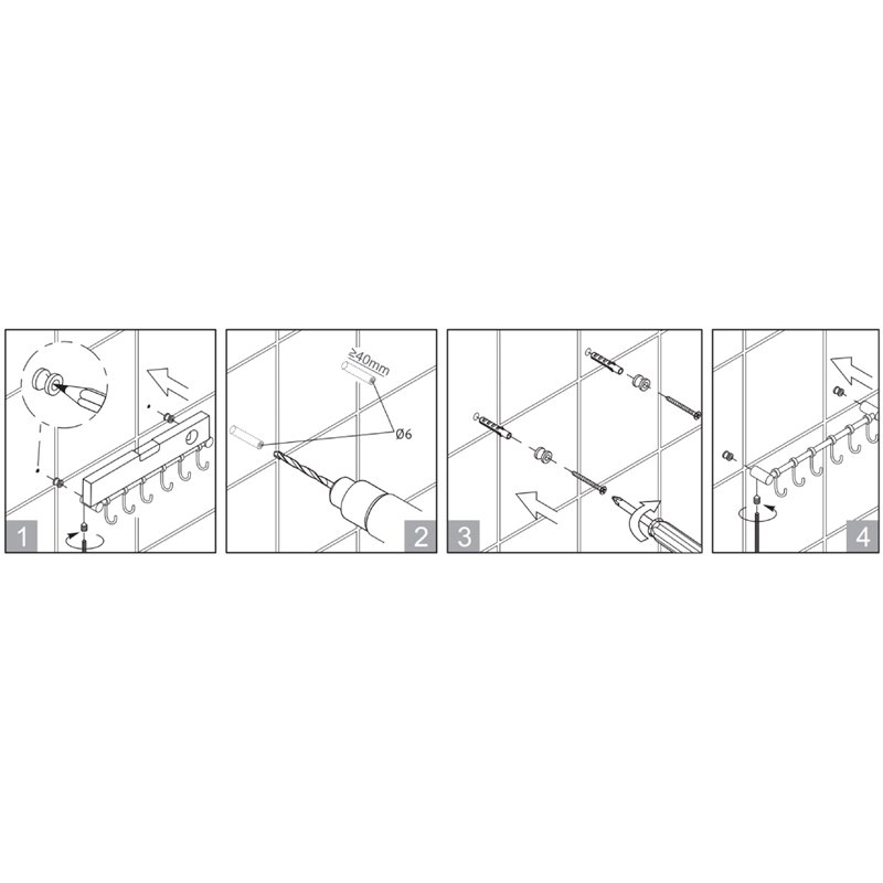 Stella listwa drążek 6 haczyków 29 chrom 18.033
