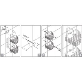 Stella koszyk podwójny narożny 20.5×20.5×27 chrom 16.052