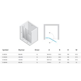 New Trendy New Soleo Copper Brushed Drzwi wnękowe 1D U 110x195 6mm Active Shield 2.0 - wspornik skośny (D-0523A)