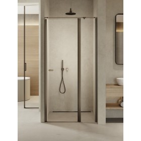 New Trendy New Soleo Gunmetal Brushed Drzwi wnękowe 1D U 100x195 6mm Active Shield 2.0 - wspornik równoległy (D-0561A-WP)