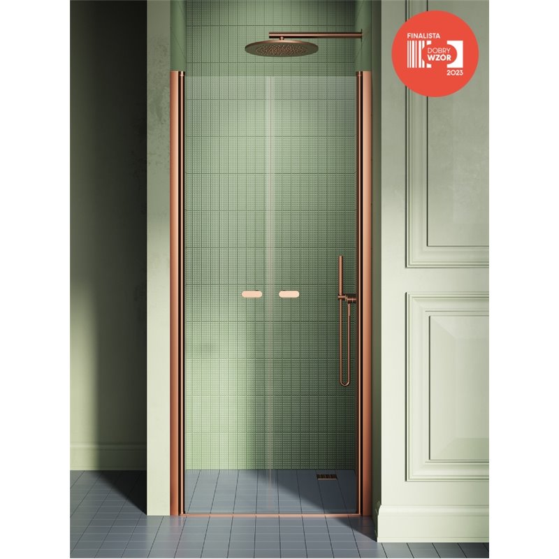New Trendy New Soleo Copper Brushed Drzwi wnękowe 2D U 80x195 Active Shield 2.0 - wahadłowe (D-0494A)